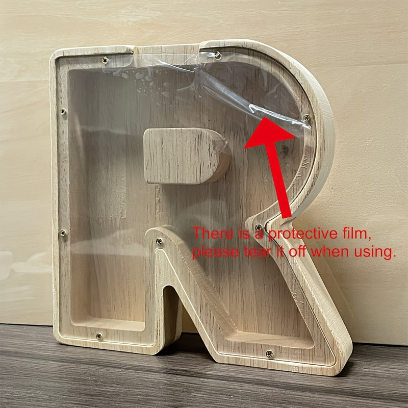 New Wooden Transparent Letter   Savings Jar