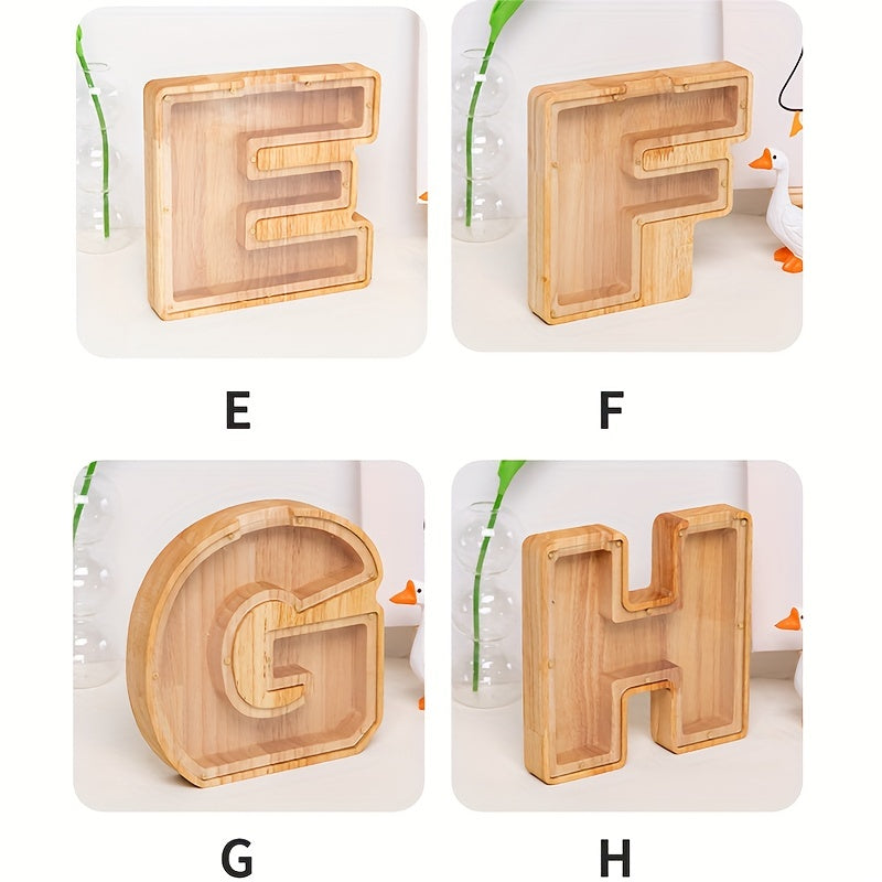 New Wooden Transparent Letter   Savings Jar