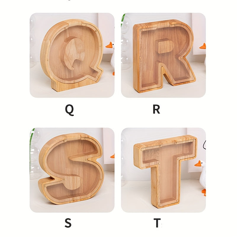 New Wooden Transparent Letter   Savings Jar