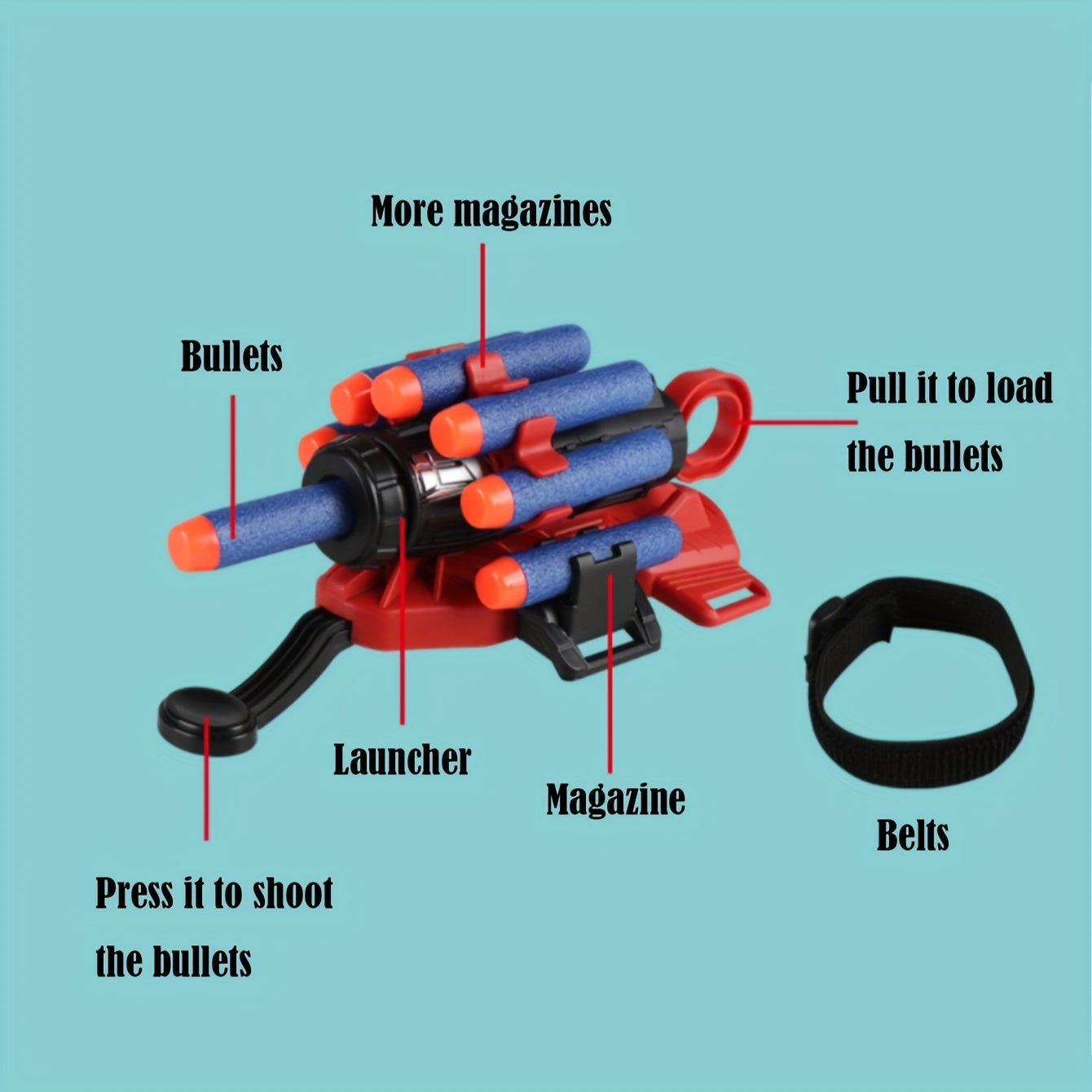 20 Bullets Wristwatch Launcher Shooting Toy