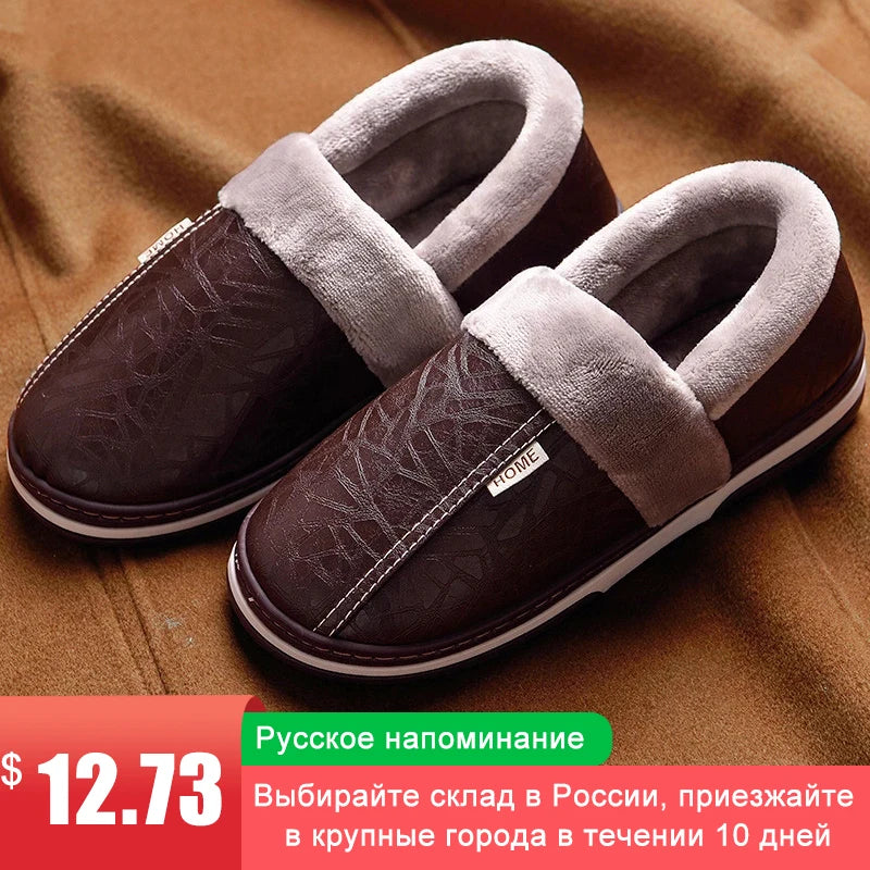 Men shoes House slippers Leather Fashion Memory