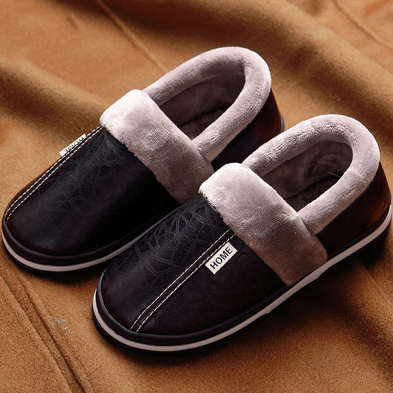 Men shoes House slippers Leather Fashion Memory