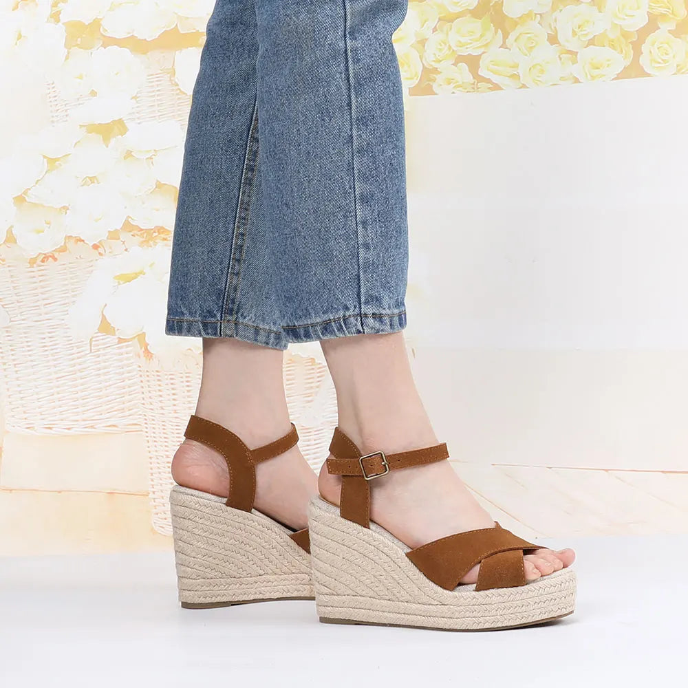 Platform Wedges Sandals Genuine Leather Casual Heels 2022 New Hot Sale Gladiator Sapatos Mulher Sapato Feminino Shoes For