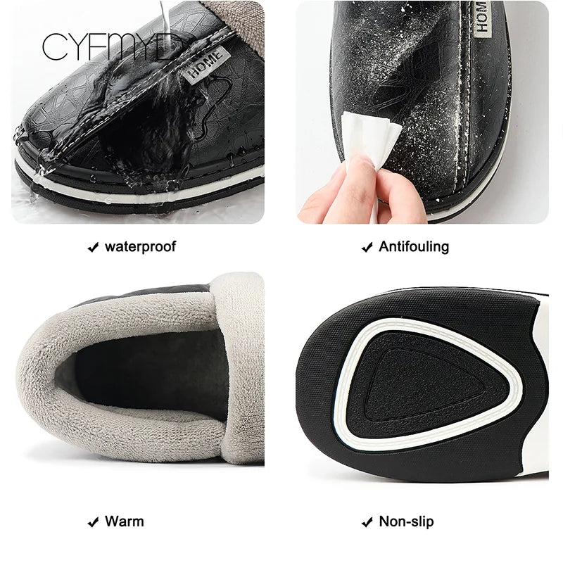 Men shoes House slippers Leather Fashion Memory