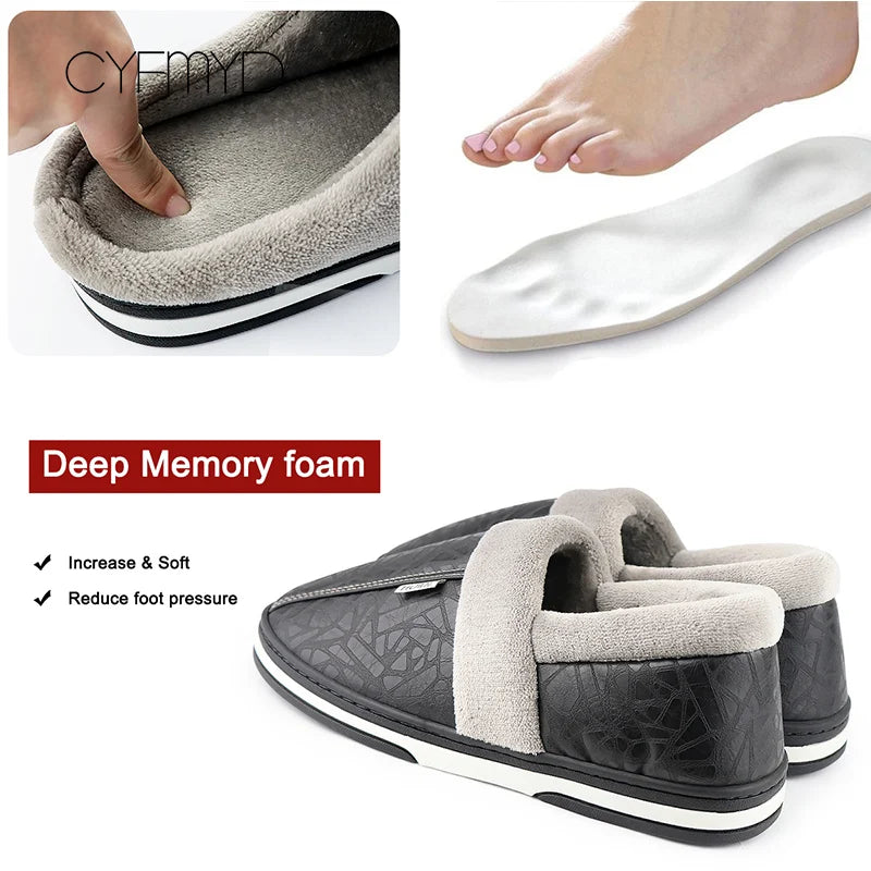 Men shoes House slippers Leather Fashion Memory