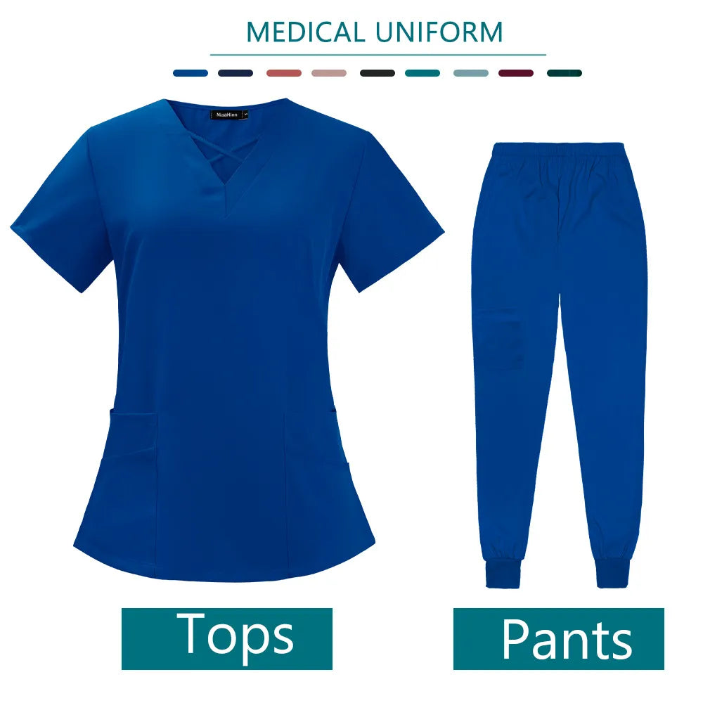 Hospital Scrubs Sets Nurse Accessories Medical Clothing for Women Work Uniforms Dental Clinic Beauty Salon Spa Workwear Overalls