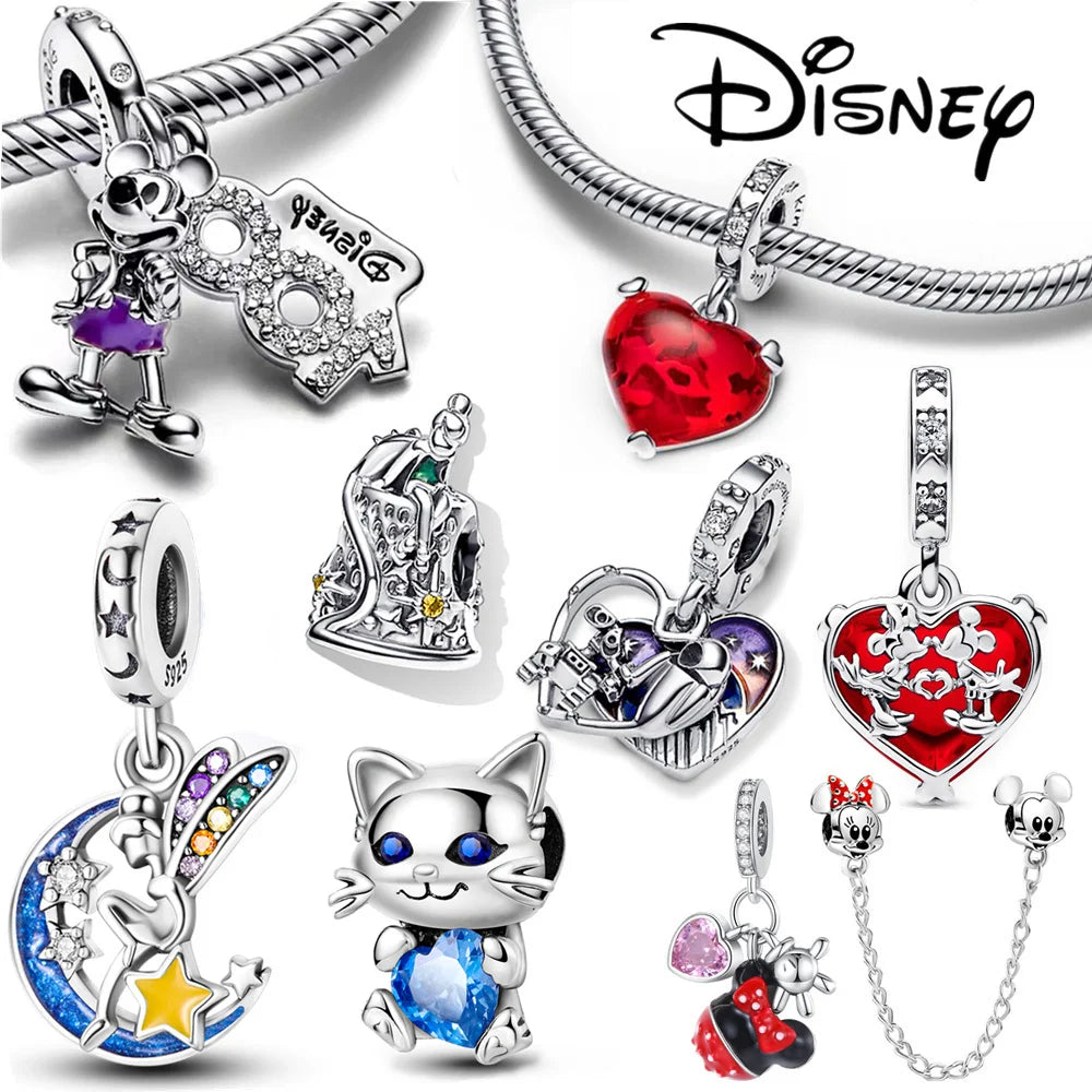 Disney Stitch Minnie Mouse Winnie Charms Dangle Fit Charms Silver