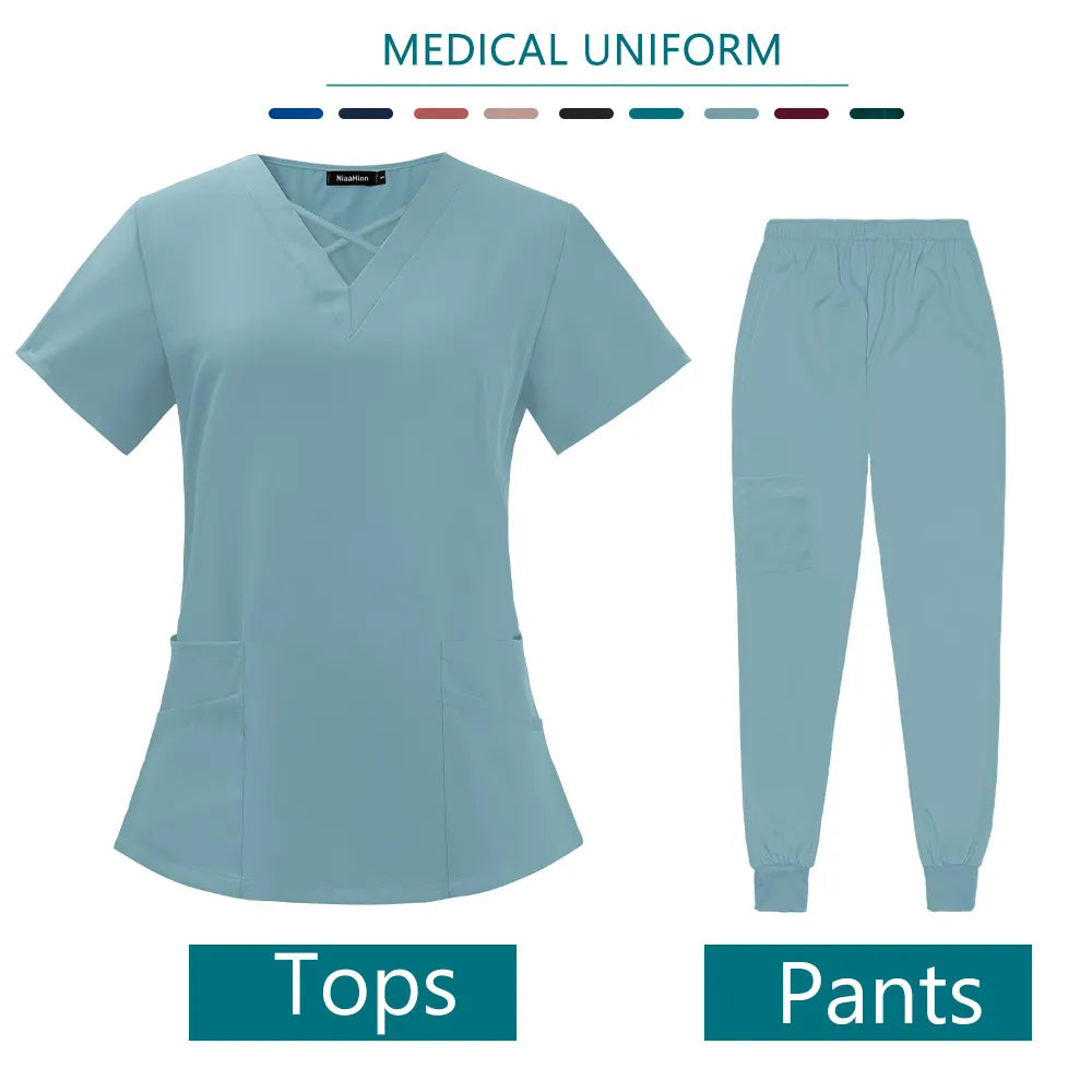 Hospital Scrubs Sets Nurse Accessories Medical Clothing for Women Work Uniforms Dental Clinic Beauty Salon Spa Workwear Overalls