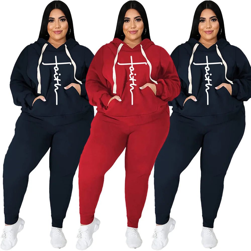 PLUS SIZE WOMEN TRACKSUIT SETS