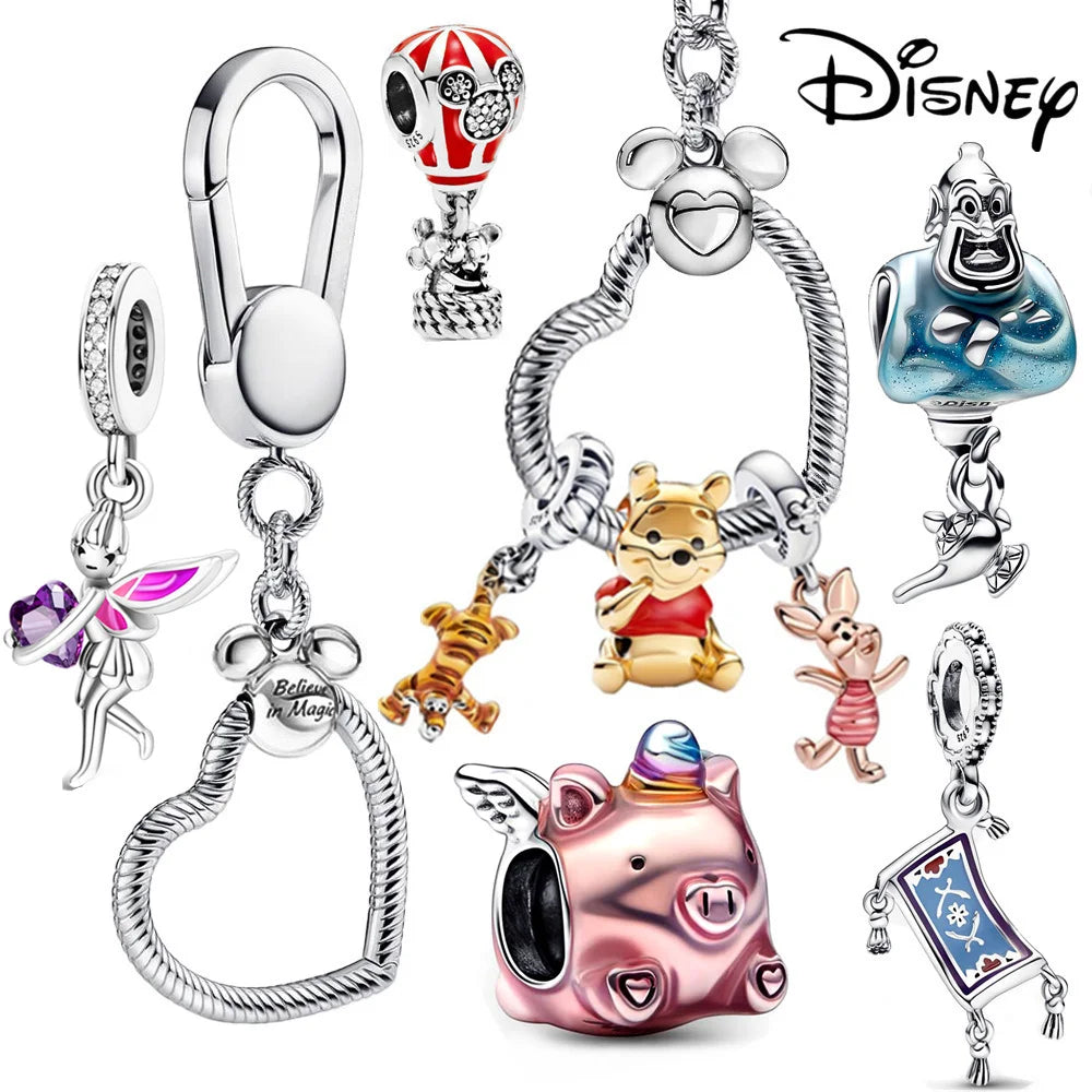 Disney Stitch Minnie Mouse Winnie Charms Dangle Fit Charms Silver