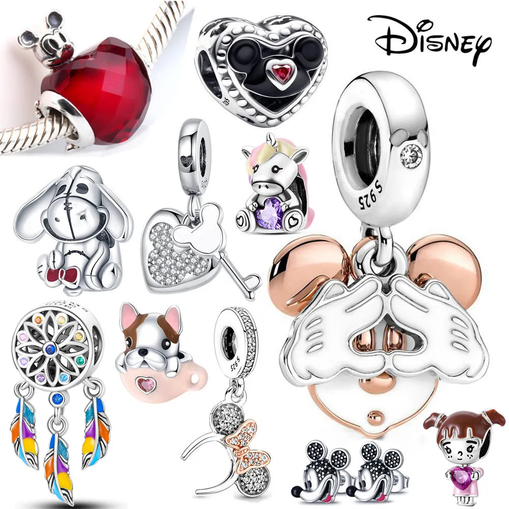 Disney Stitch Minnie Mouse Winnie Charms Dangle Fit Charms Silver