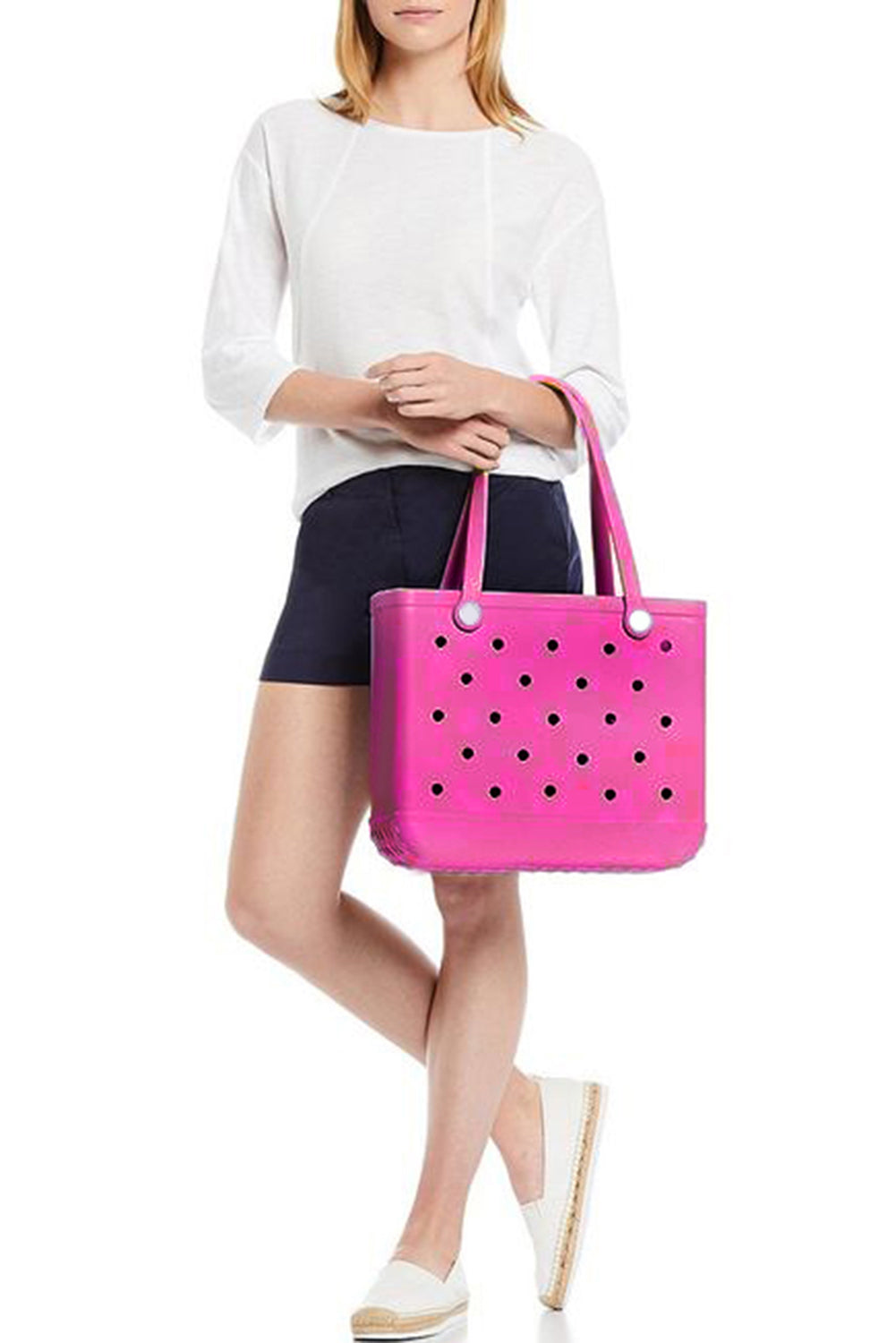 Red Barbie Pink Waterproof Hollow Out Tote Bag