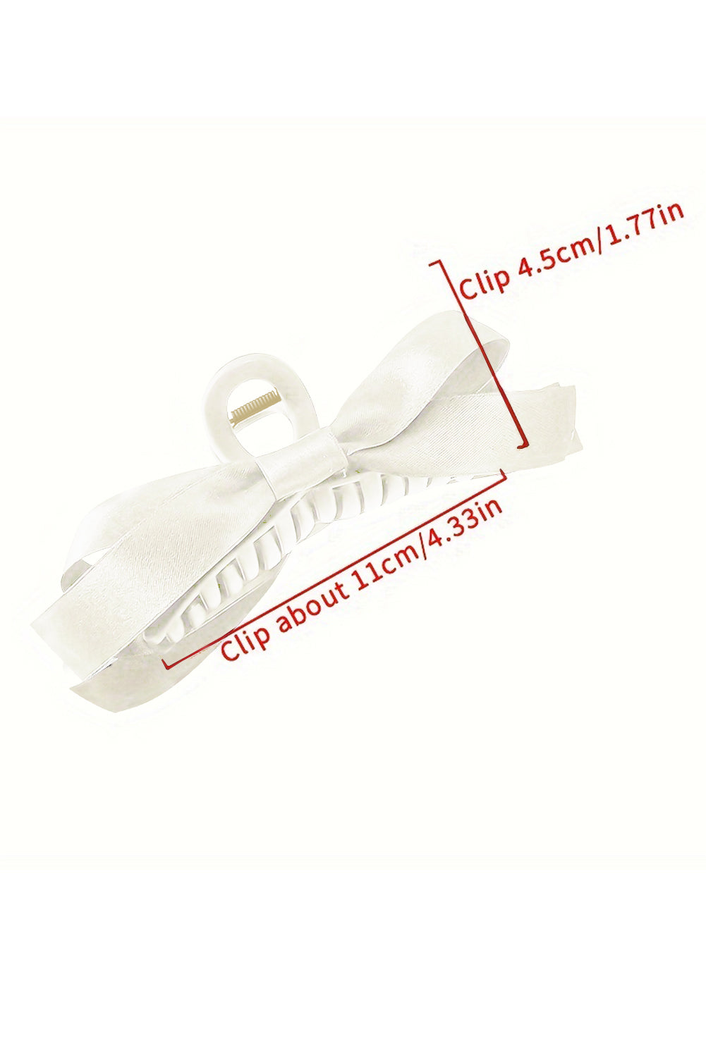 Pink Solid Color Ribbon Bow Decor Hair Clip