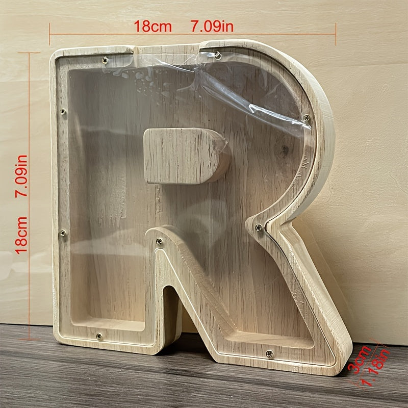 New Wooden Transparent Letter   Savings Jar