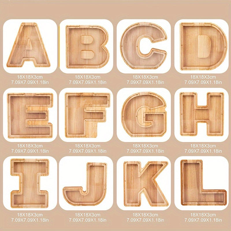 New Wooden Transparent Letter   Savings Jar