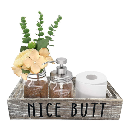 1pc Rustic Wood Bathroom Decor Box